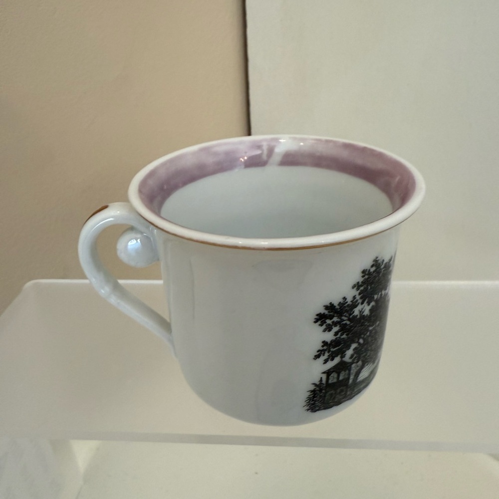 Antique British Pink Luster Cup/Saucer-19th Century Transferware-Impressed Mark - Picture 6 of 10